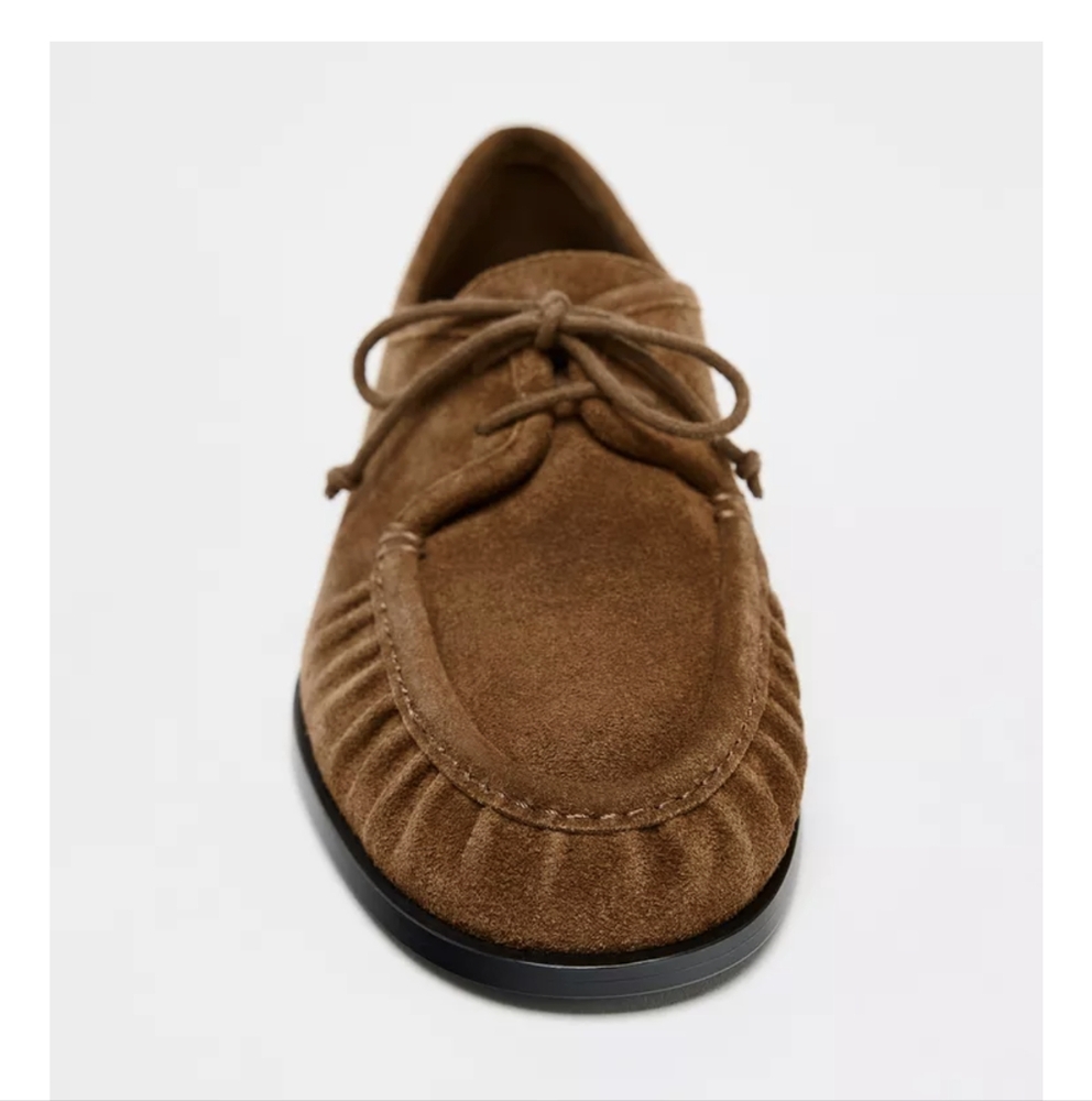 Zara Soft Suede Lace Up Loafer